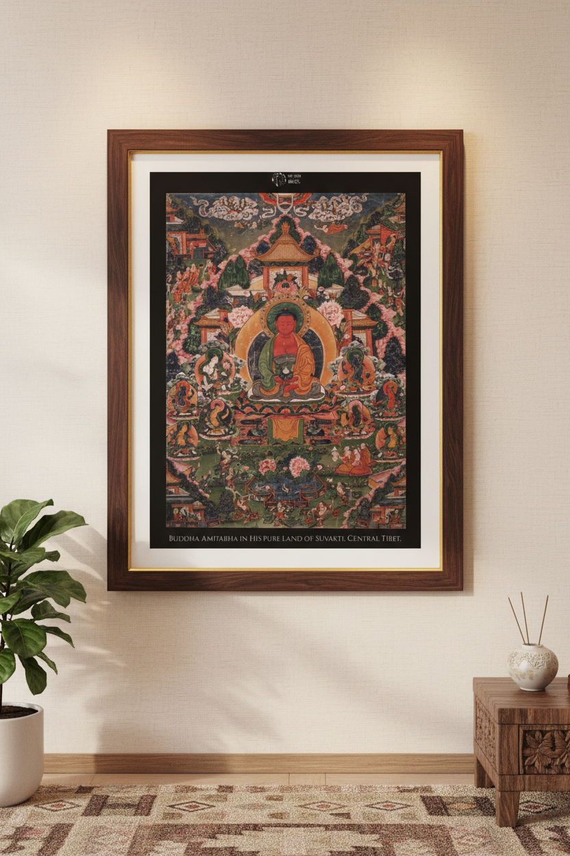 Buddha Amitabha in His Pure Land of Suvakti, Central Tibet.