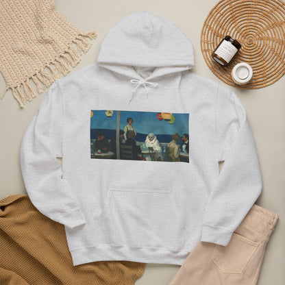 Hooded Sweatshirt - Soir Bleu By Edward Hopper (1914)