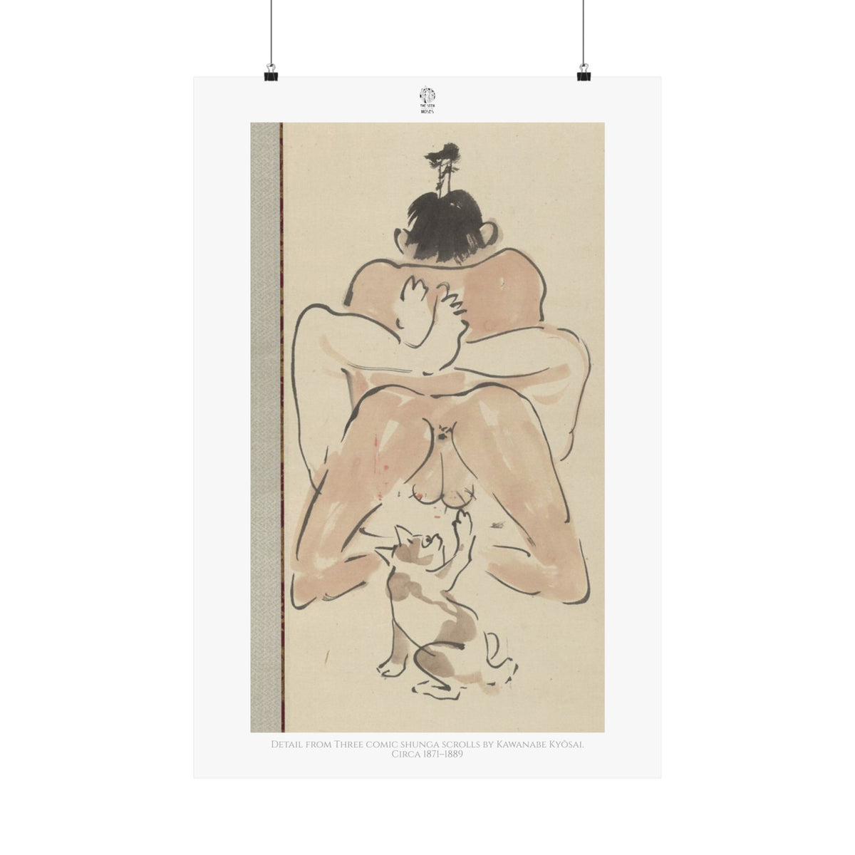 Detail from Three comic shunga scrolls by Kawanabe Kyōsai. Circa 1871–1889
