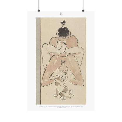 Detail from Three comic shunga scrolls by Kawanabe Kyōsai. Circa 1871–1889