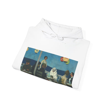 Hooded Sweatshirt - Soir Bleu By Edward Hopper (1914)