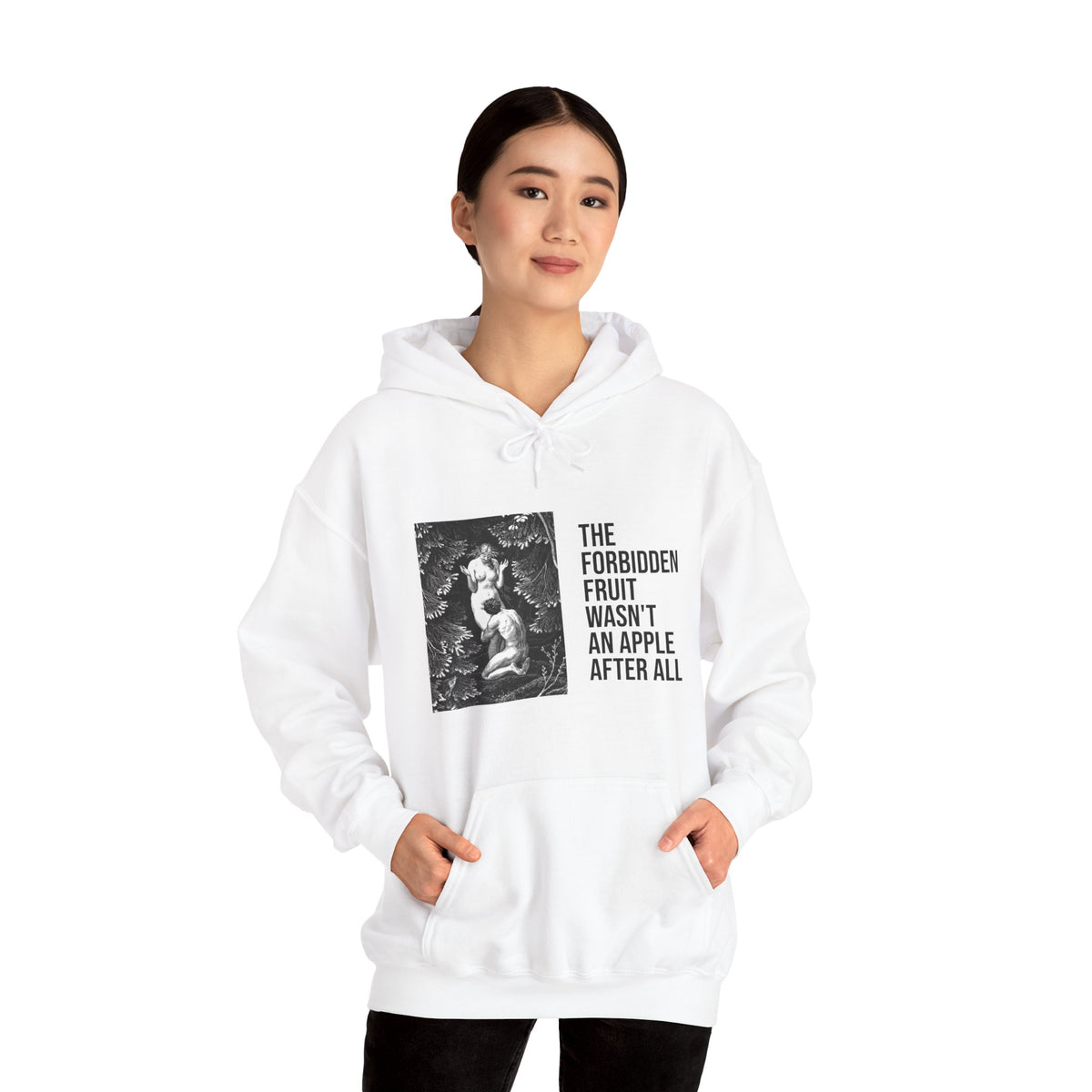 Hooded Sweatshirt- Adam and Eve in Paradise by Max Svabinsky