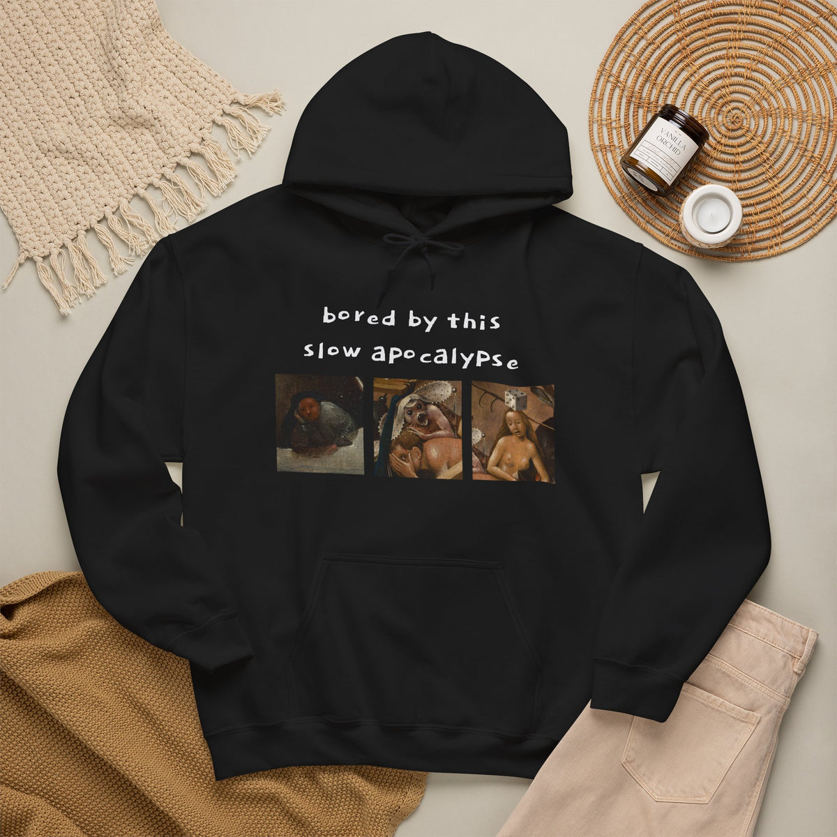 Hooded Sweatshirt- Garden of Earthly Delights (Hell panel) by Hieronymus Bosch (Front+Back)