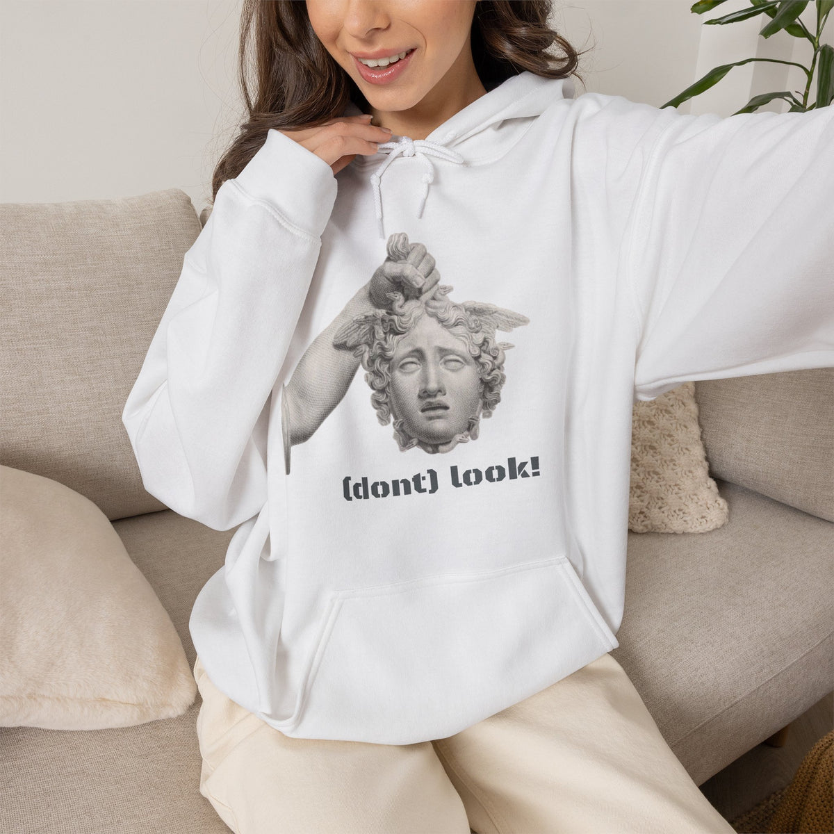 Hooded Sweatshirt - Perseus Triumphant by Domenico Marchetti  (Front+Back)