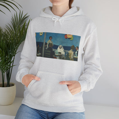 Hooded Sweatshirt - Soir Bleu By Edward Hopper (1914)