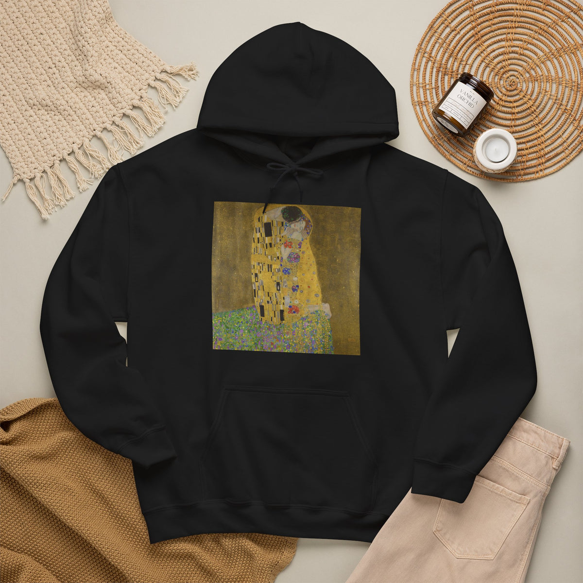 Hooded Sweatshirt - The Kiss by Gustav Klimt
