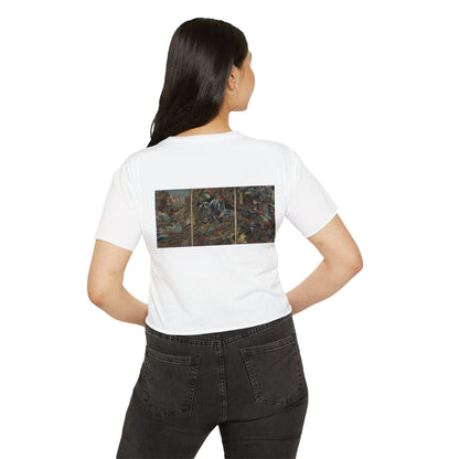 Playful Demon Japanese Art Crop Top (Front & Back)