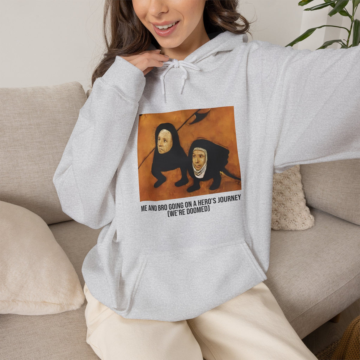 Hooded Sweatshirt -  Hell (Fragment of Last Judgment) by Hieronymus Bosch (Front)