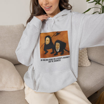 Hooded Sweatshirt -  Hell (Fragment of Last Judgment) by Hieronymus Bosch (Front)