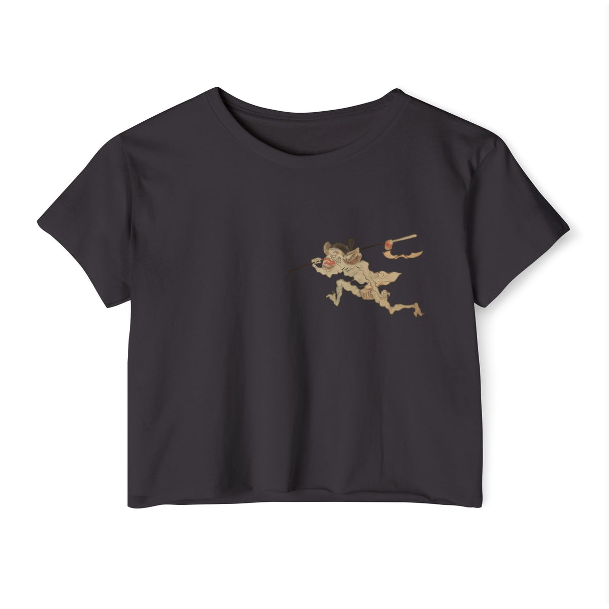 Playful Demon Japanese Art Crop Top (Front & Back)