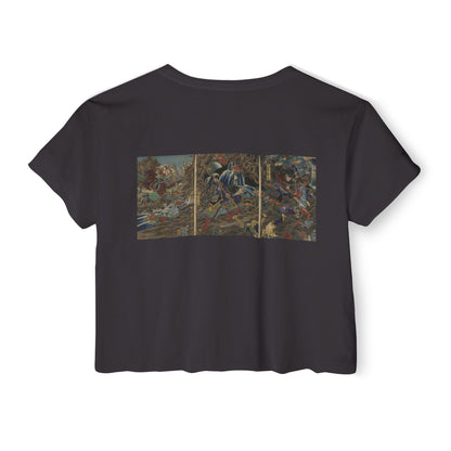 Playful Demon Japanese Art Crop Top (Front & Back)
