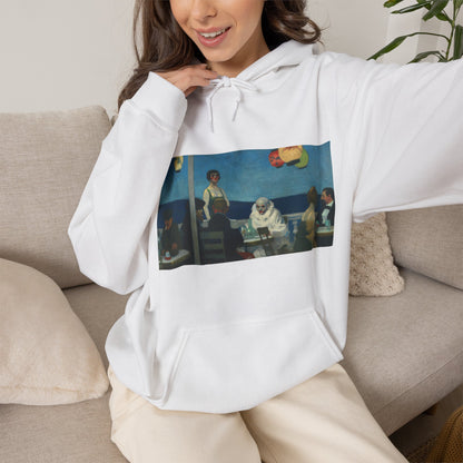 Hooded Sweatshirt - Soir Bleu By Edward Hopper (1914)