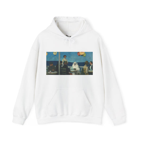 Hooded Sweatshirt - Soir Bleu By Edward Hopper (1914)