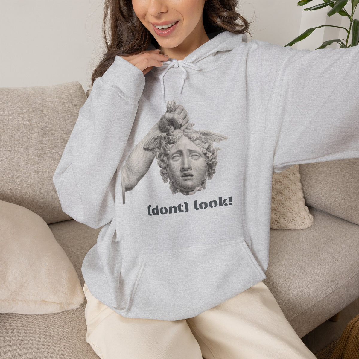 Hooded Sweatshirt - Perseus Triumphant by Domenico Marchetti  (Front+Back)