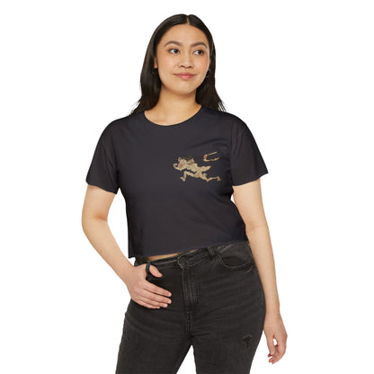 Playful Demon Japanese Art Crop Top (Front & Back)