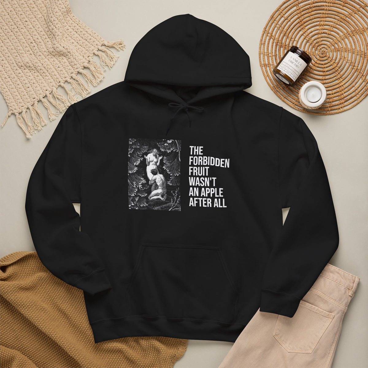 Hooded Sweatshirt- Adam and Eve in Paradise by Max Svabinsky