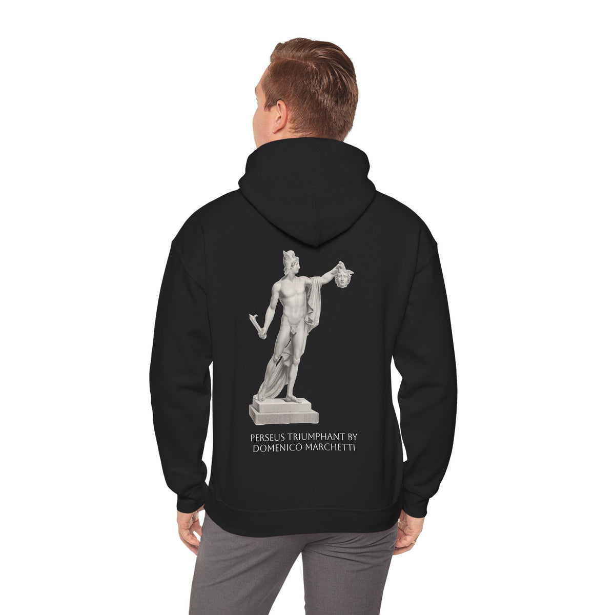 Hooded Sweatshirt - Perseus Triumphant by Domenico Marchetti  (Front+Back)
