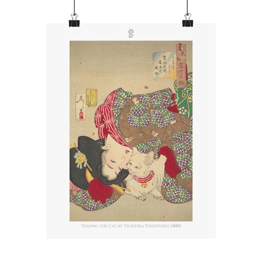 Teasing the Cat by Tsukioka Yoshitoshi (1888)