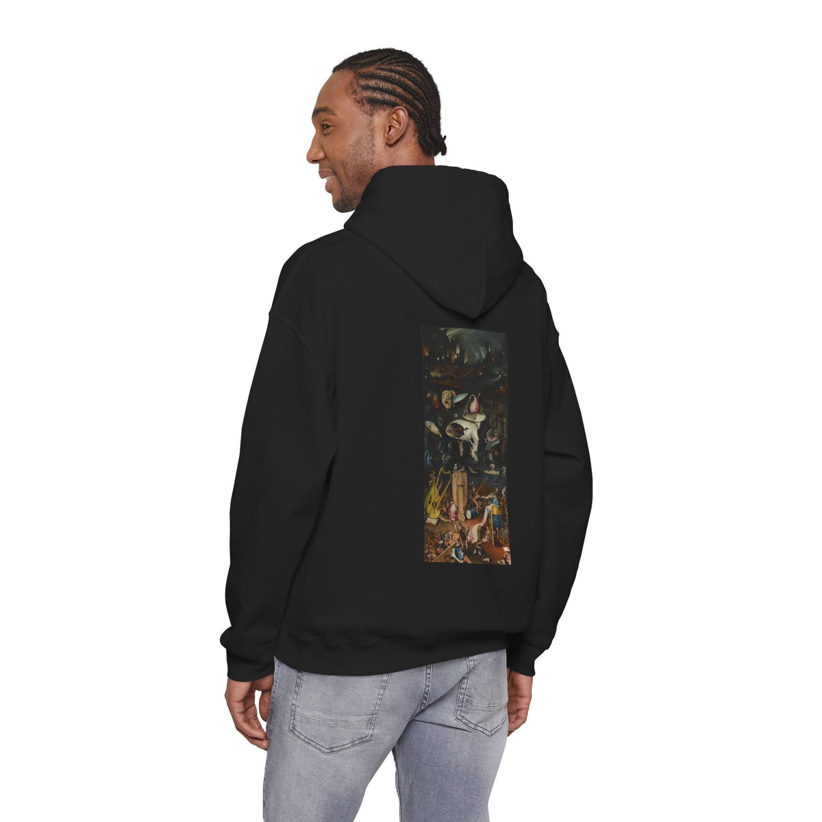 Hooded Sweatshirt- Garden of Earthly Delights (Hell panel) by Hieronymus Bosch (Front+Back)