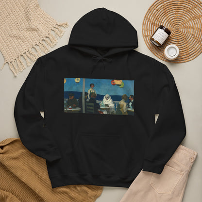 Hooded Sweatshirt - Soir Bleu By Edward Hopper (1914)