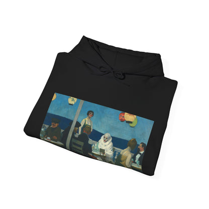 Hooded Sweatshirt - Soir Bleu By Edward Hopper (1914)