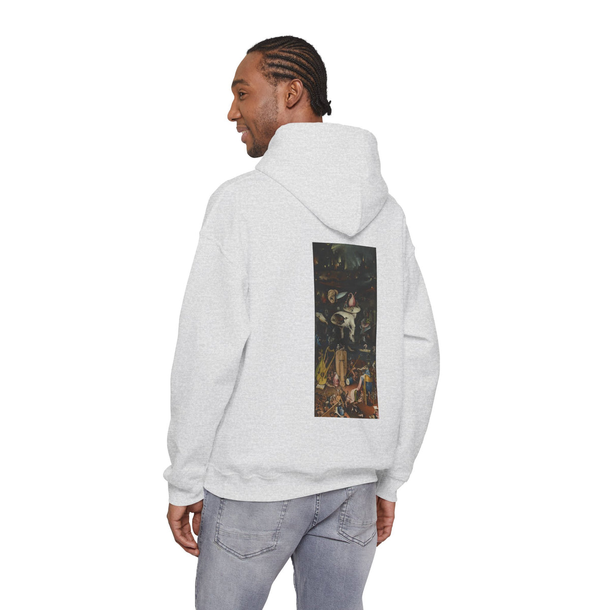 Hooded Sweatshirt- Garden of Earthly Delights (Hell panel) by Hieronymus Bosch (Front+Back)