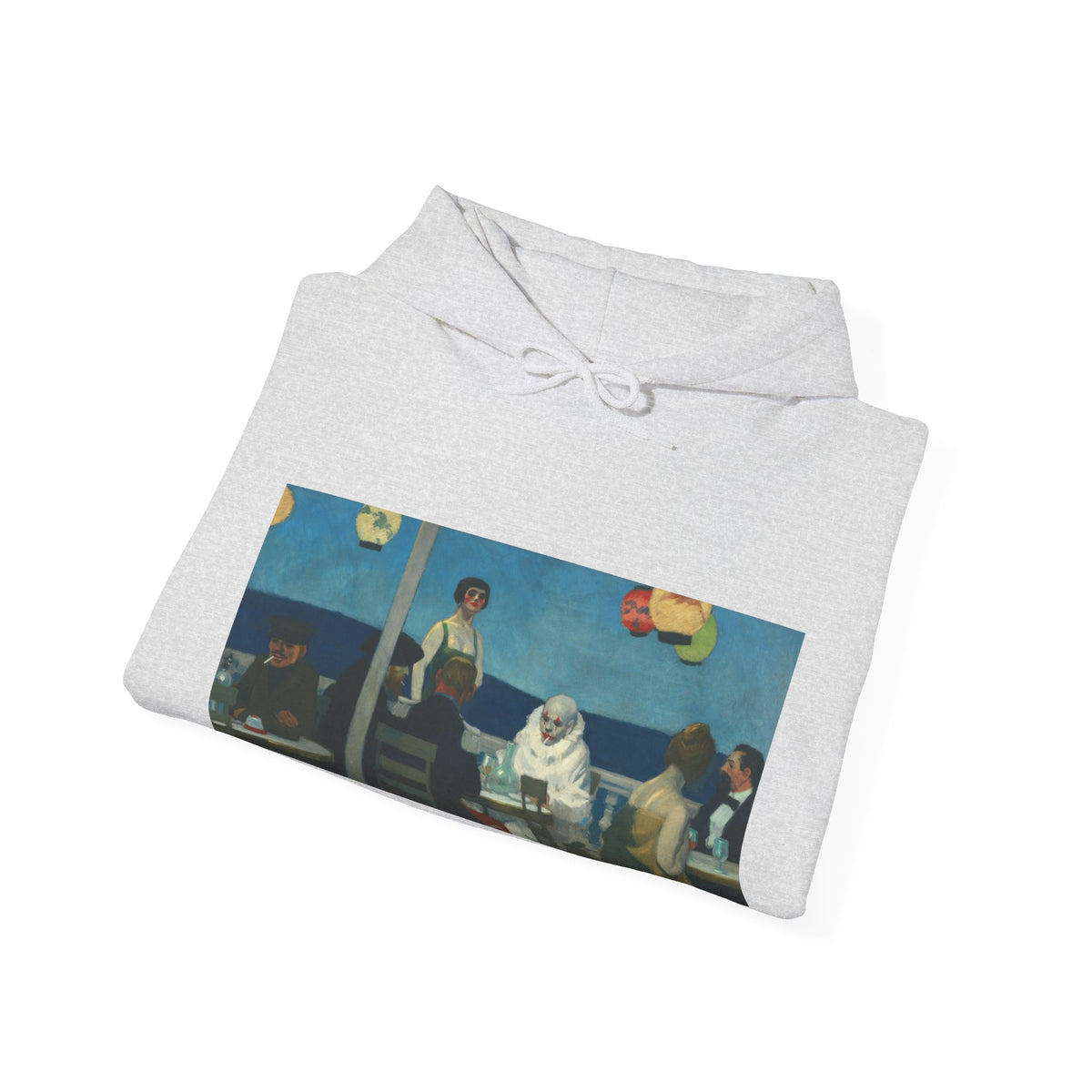 Hooded Sweatshirt - Soir Bleu By Edward Hopper (1914)