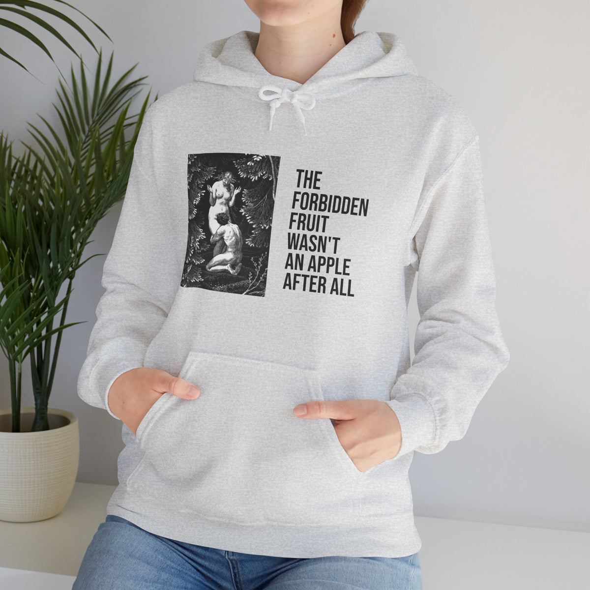 Hooded Sweatshirt- Adam and Eve in Paradise by Max Svabinsky