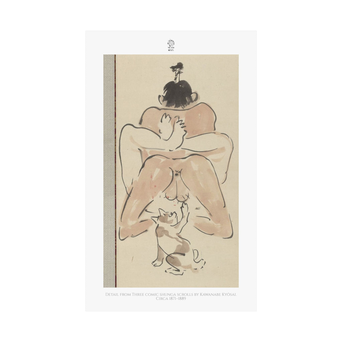 Detail from Three comic shunga scrolls by Kawanabe Kyōsai. Circa 1871–1889