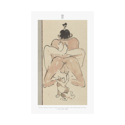 Detail from Three comic shunga scrolls by Kawanabe Kyōsai. Circa 1871–1889