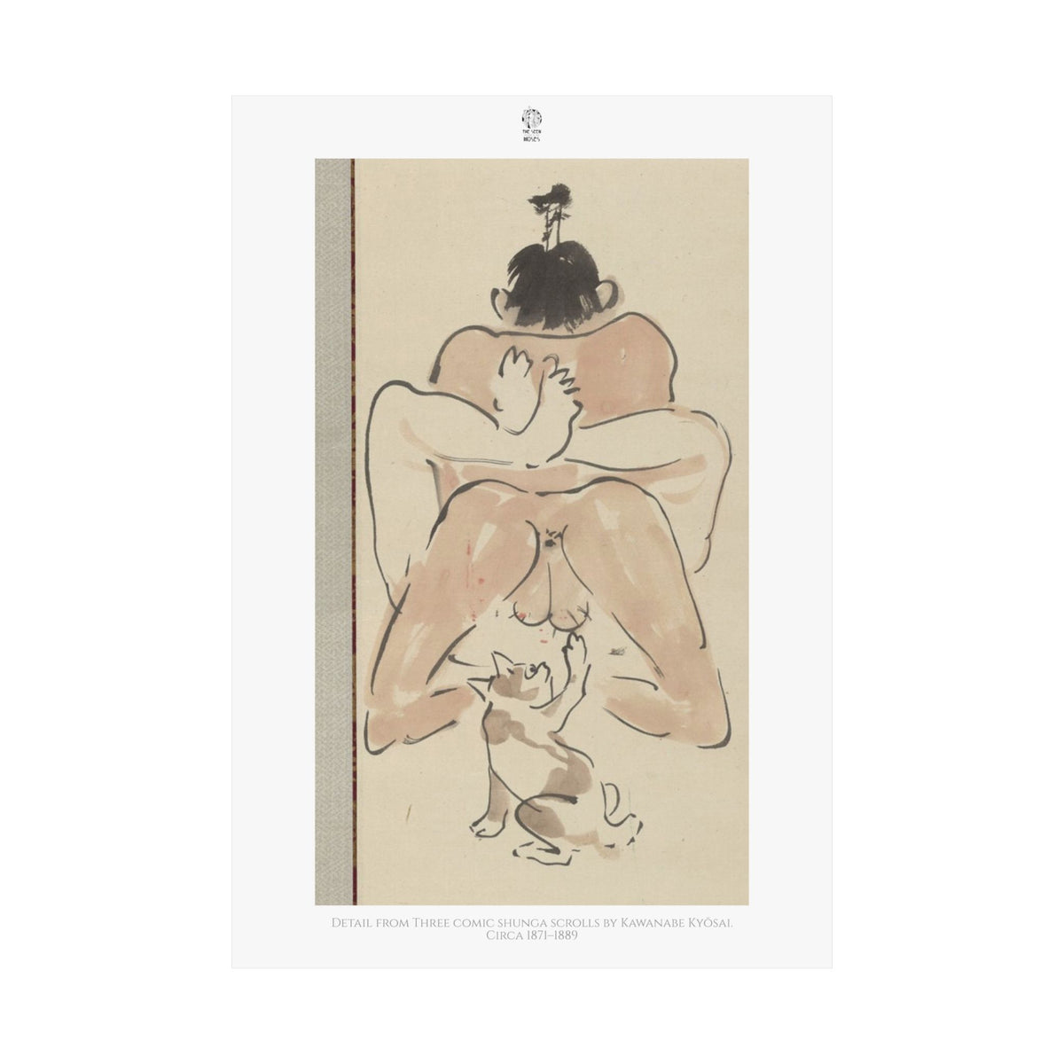Detail from Three comic shunga scrolls by Kawanabe Kyōsai. Circa 1871–1889