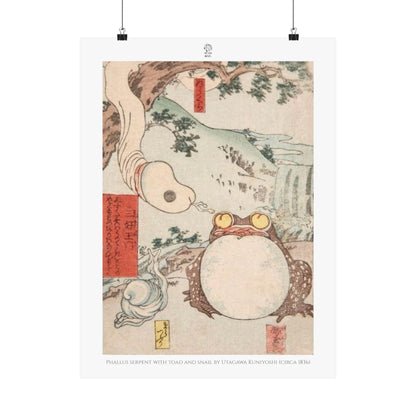 Phallus serpent with toad and snail by Utagawa Kuniyoshi (circa 1836)