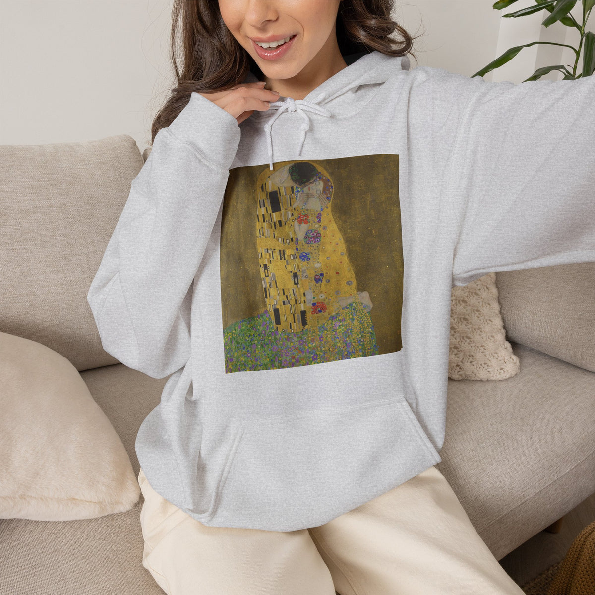 Hooded Sweatshirt - The Kiss by Gustav Klimt