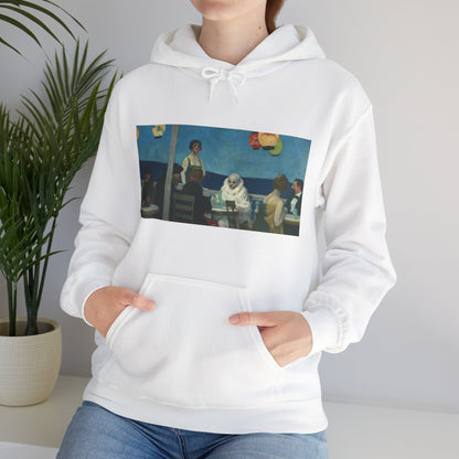 Hooded Sweatshirt - Soir Bleu By Edward Hopper (1914)