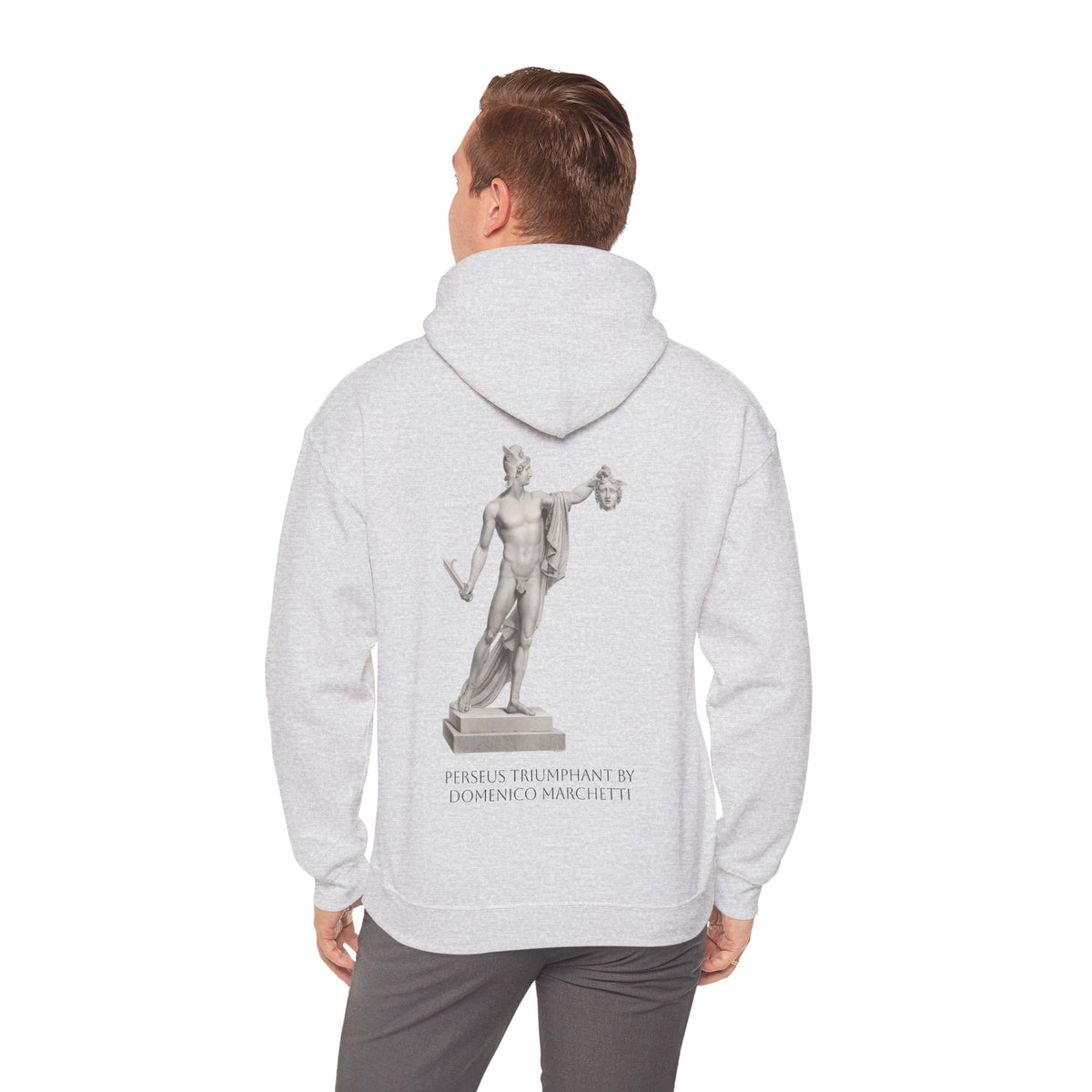 Hooded Sweatshirt - Perseus Triumphant by Domenico Marchetti  (Front+Back)