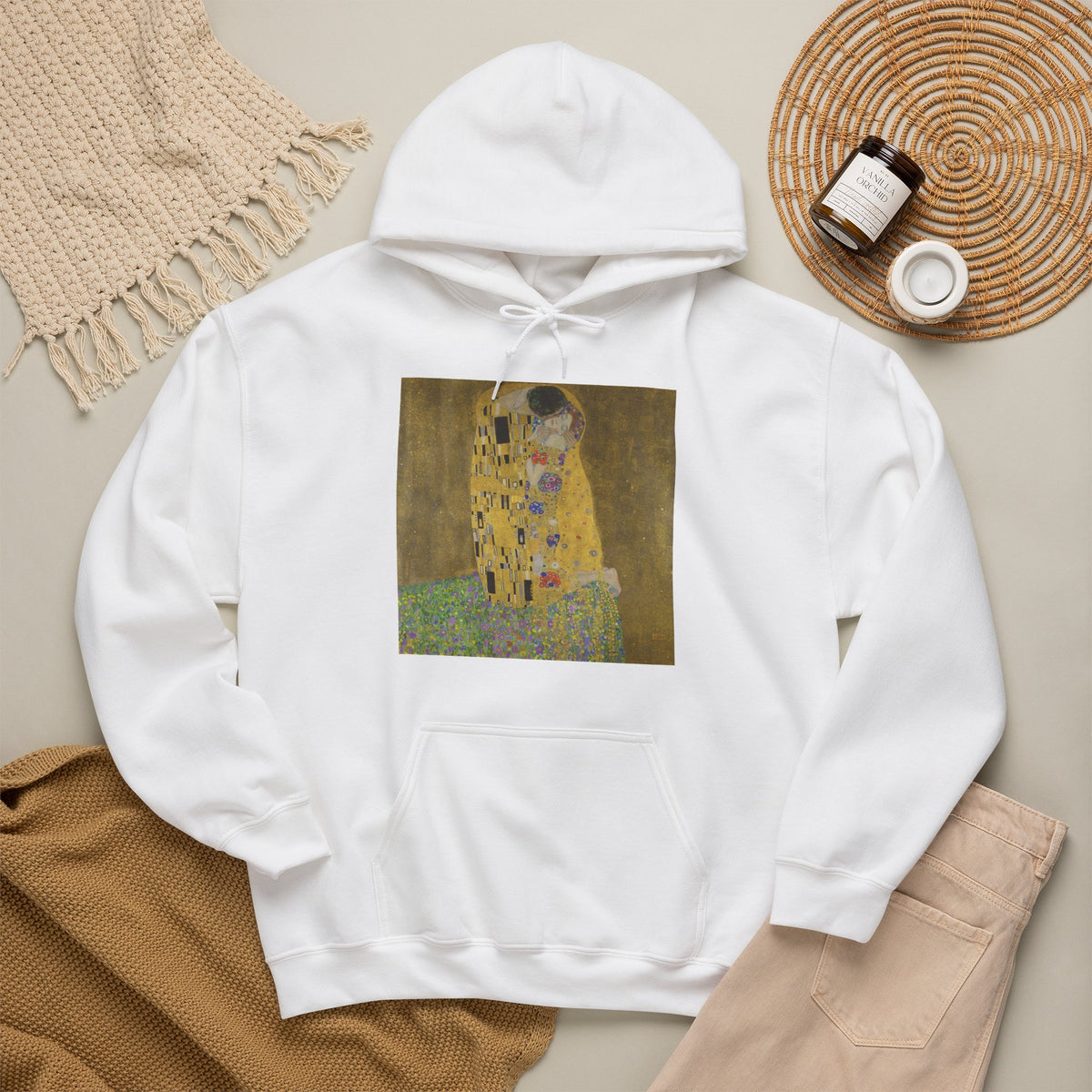Hooded Sweatshirt - The Kiss by Gustav Klimt