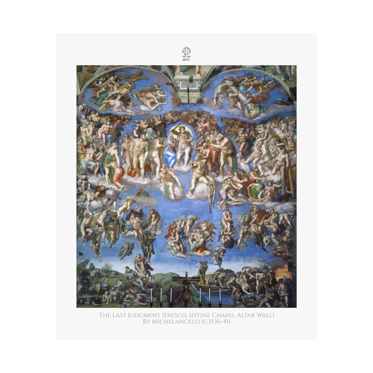 The Last Judgment (Fresco, Sistine Chapel Altar Wall) by Michelangelo (c.1536-41)