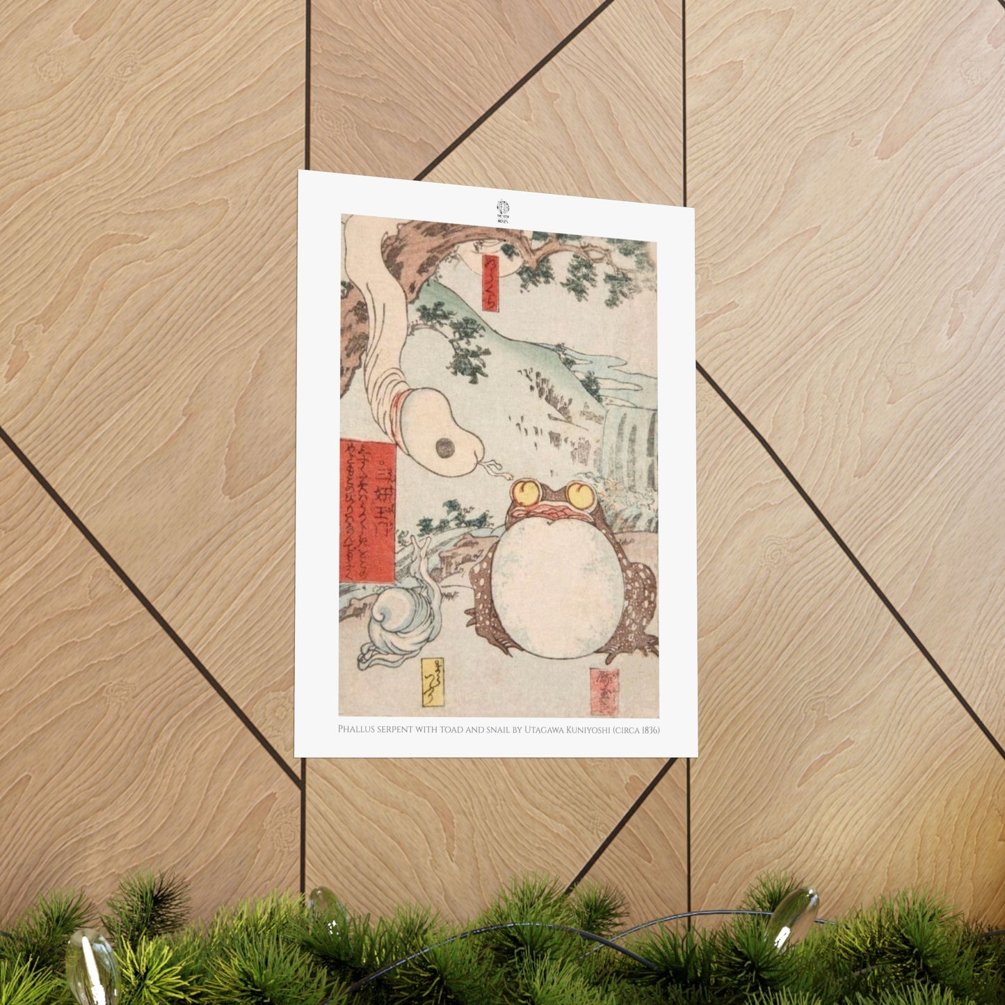 Phallus serpent with toad and snail by Utagawa Kuniyoshi (circa 1836)