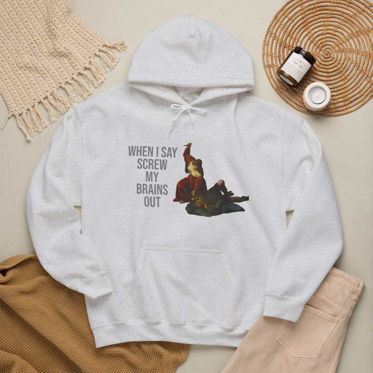 Hooded Sweatshirt- Jael and Sisera by Alessandro Turchi (Front)