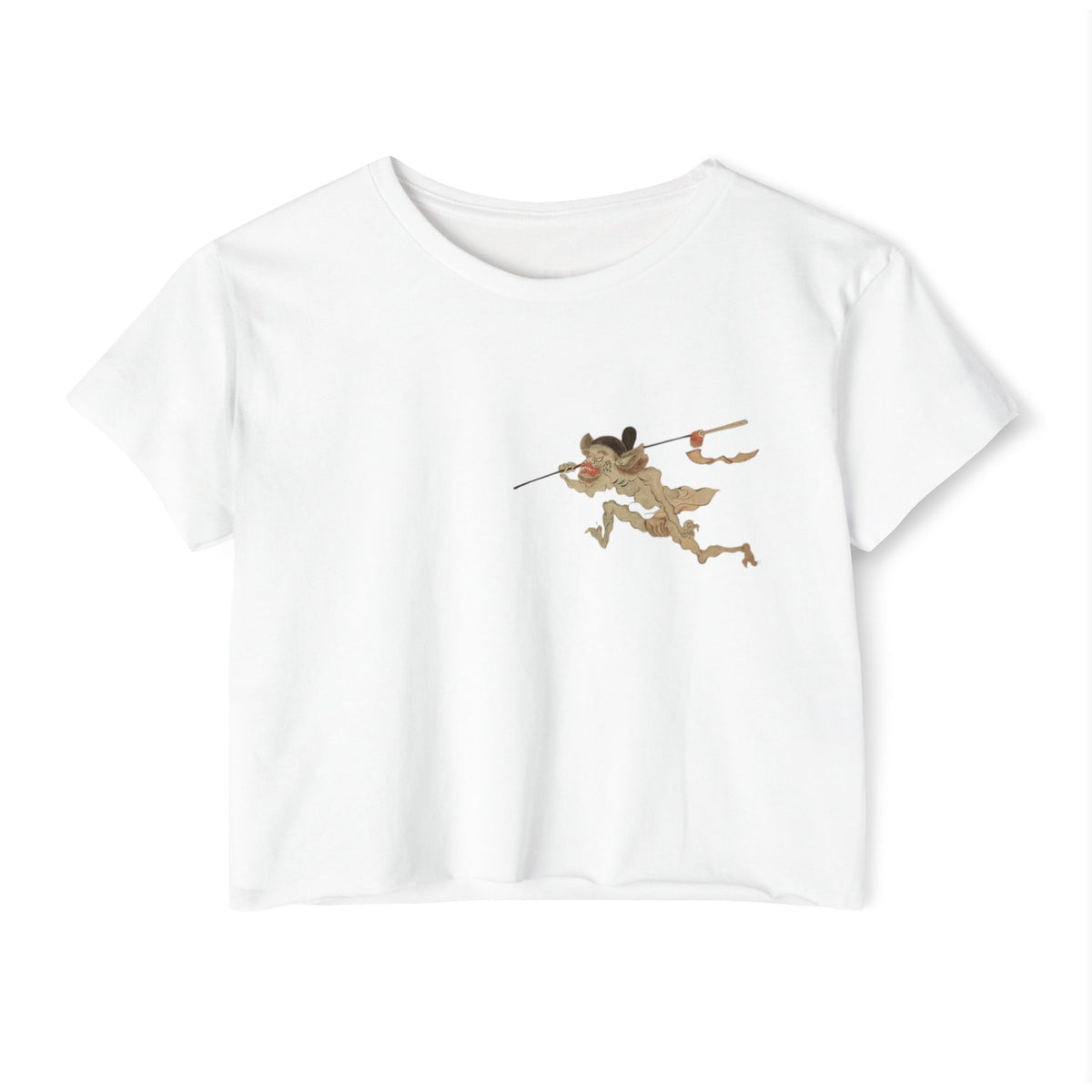 Playful Demon Japanese Art Crop Top (Front & Back)