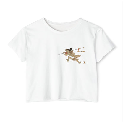 Playful Demon Japanese Art Crop Top (Front & Back)