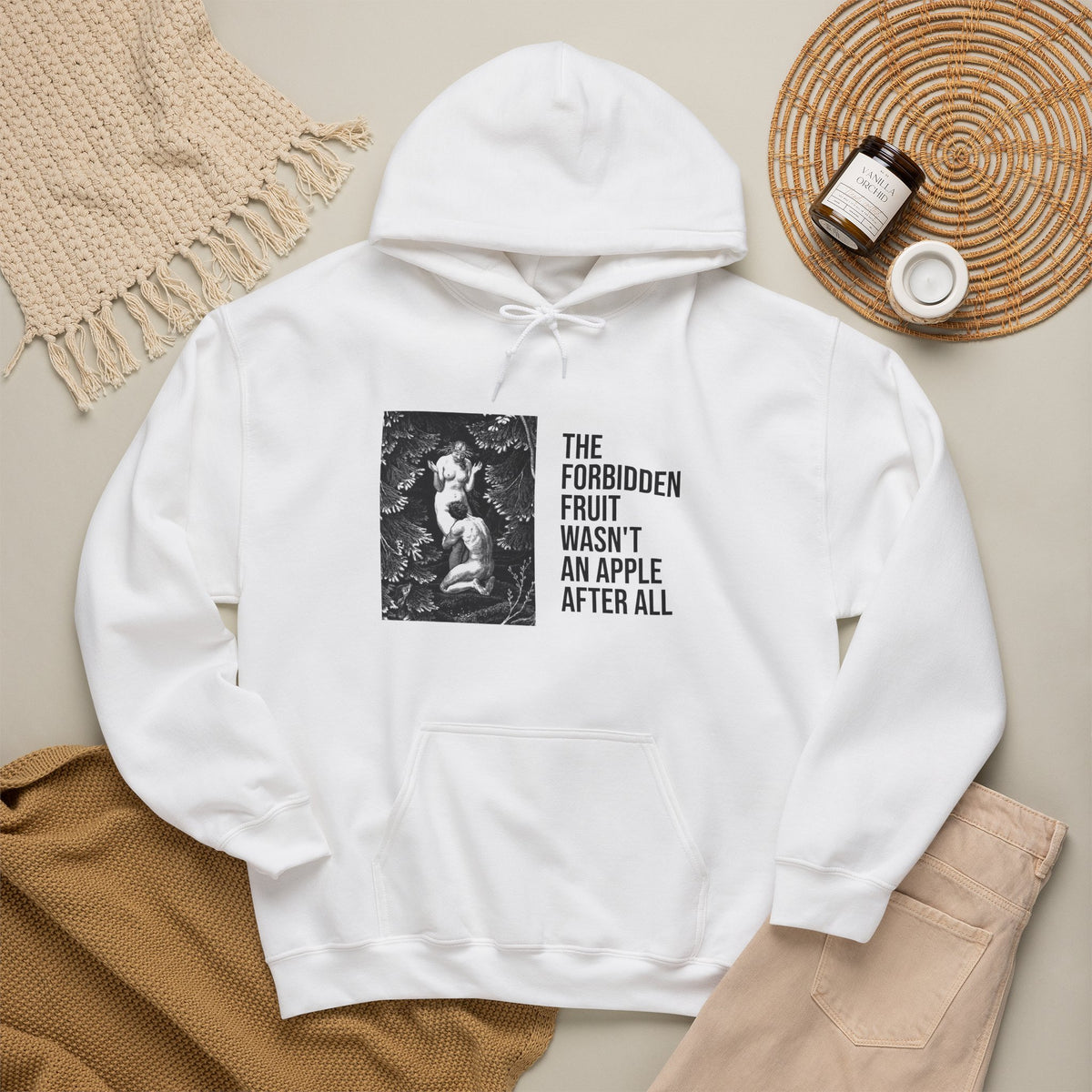 Hooded Sweatshirt- Adam and Eve in Paradise by Max Svabinsky