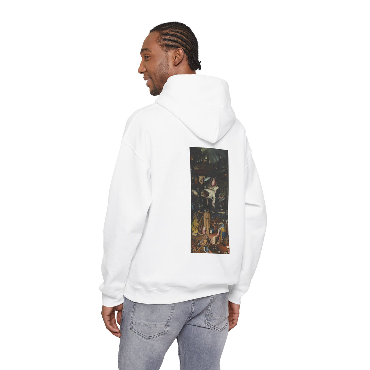 Hooded Sweatshirt- Garden of Earthly Delights (Hell panel) by Hieronymus Bosch (Front+Back)