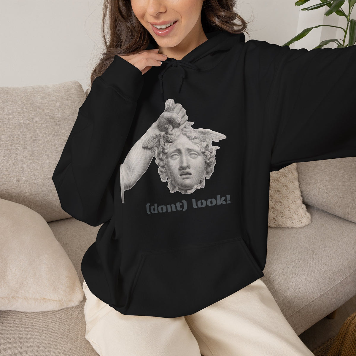 Hooded Sweatshirt - Perseus Triumphant by Domenico Marchetti  (Front+Back)