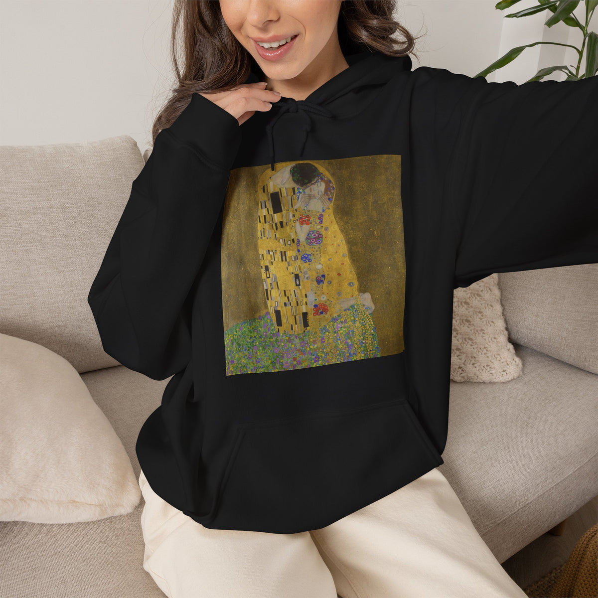 Hooded Sweatshirt - The Kiss by Gustav Klimt